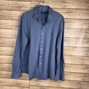 POLO RALPH LAUREN Men's Knit Dress Shirt Cotton Button Casual Everyday Size XXL